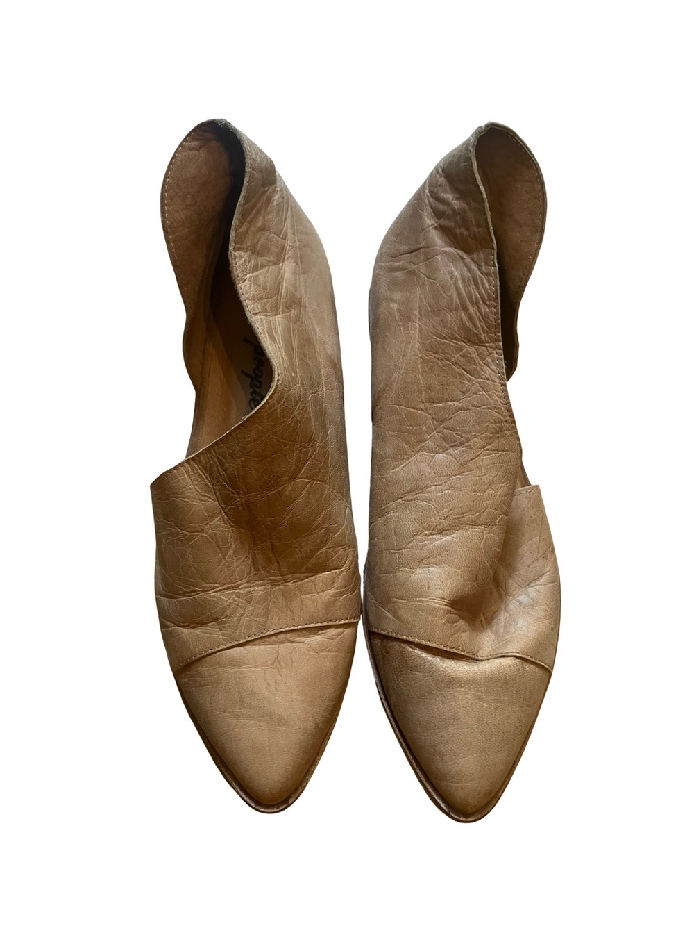 Free People Tan Royal Leather Flats Size 7.5